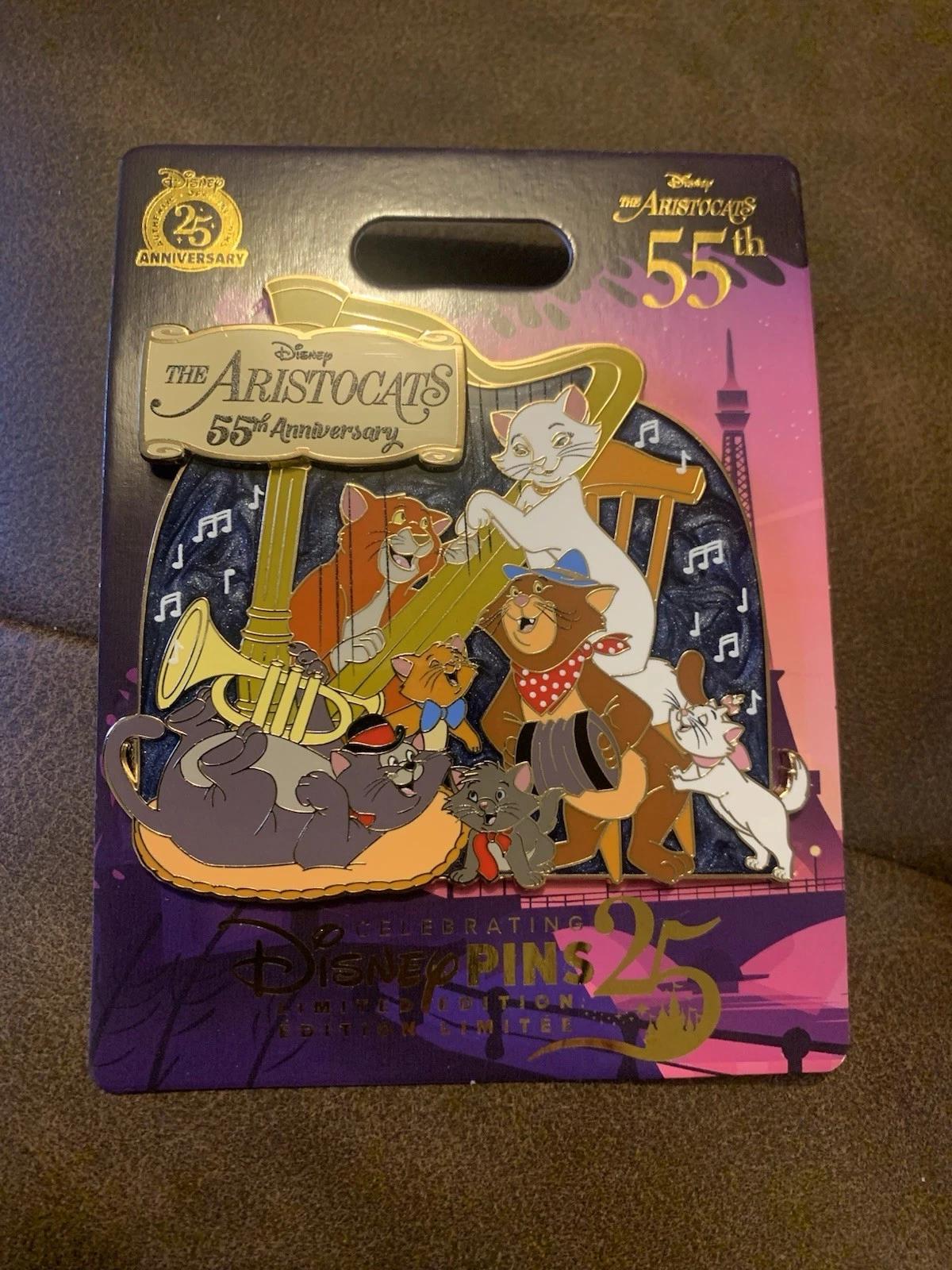 Disney Limited Edition The Aristocats 55th Anniversary Mini Jumbo Pin