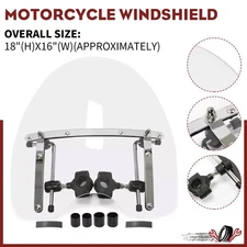 Large Clear Windshield 18"x16" Windscreen For Yamaha V Star 1100 Victory Vegas