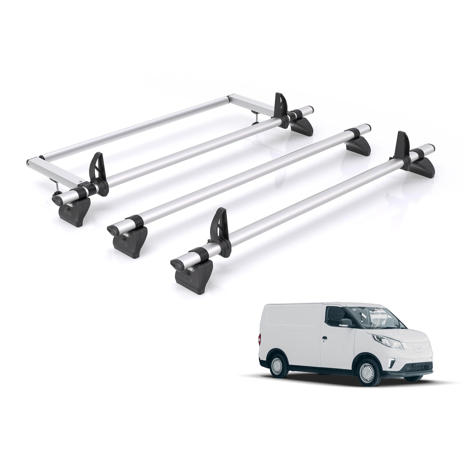 Maxus e-Deliver 3 Roof Rack for 2021+ [SWB (L1)] 3x Bars & Roller - Rhino Pro