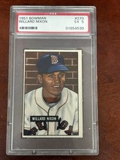 1951 Bowman #270 Willard Nixon RC PSA 5 EX Boston Red Sox Rookie Card. rookie card picture
