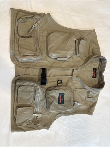 Redington Fly Fishing Vest AdultS/M Mesh Utility Pockets Outdoors Khaki EUC - Picture 5 of 13