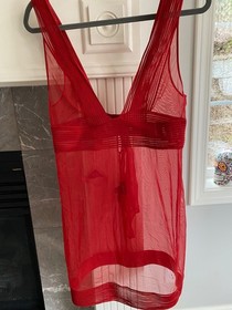 NWT La Perla Red Teddy and Panty Set Size Medium