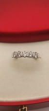 ANELLO MEZZA RIVIERA ARGENTO E MOISSANITE MIS.12 CT. 1,5 D COLOUR 5 PIETRE