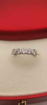 HALBRIVIERA RING SILBER UND MOISSANIT GR.12 CT. 1,5 D FARBE 5 STEINE