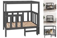 Hundebett Grau 105,5X83,5X100 Cm Massivholz Kiefer
