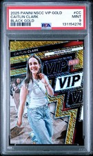 Caitlin Clark 2025 National NSCC VIP GOLD Black Gold Shimmer 5/5 PSA 9 POP 1