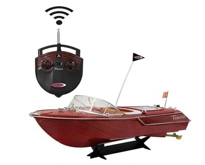 RC Boot Venezia 2 Kanal 40MHz Holzoptik Funksteuerung Jamara