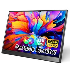 Portable Monitor 15.6 Inch 1080P USB-C HDMI Ultra-Slim Travel Monitor with Ki...