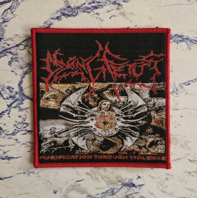 Dying Fetus Permanently Disfigured Red Border Woven Patch