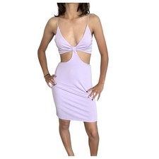 Alice + Olivia Havana Babydoll Cutout Dress Sz 4 Going Out Mini Cocktail Purple