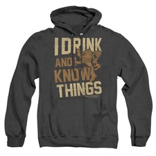 Game Of Thrones Know Things Mens Heather Hoodie Black Officially Licensed