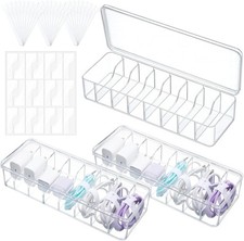 3 Pcs Cord Organizer Box W/ Lid 10.8 x 3.7 x 2.4 Inch Clear Plastic Cable
