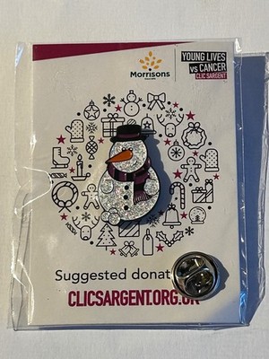 Weihnachten - Charity - Morrisons - Clic Sargent Schneemann Pin Anstecker