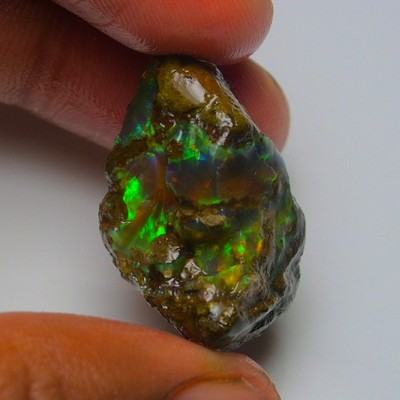 Ethiopian Oil Opal Specimen  28.30  cts Natural Rough Gemstone - Fire Opal Roug