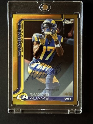 Topps 2025 Chrome Football Davante Adams ON CARD Auto Los Angeles Rams  /50