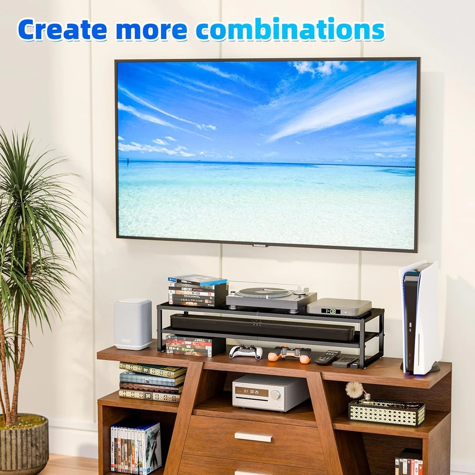 Simple Trending 2 Tier Metal Dual Monitor Stand Riser,Computer Office Desktop Or - Image 4 of 4