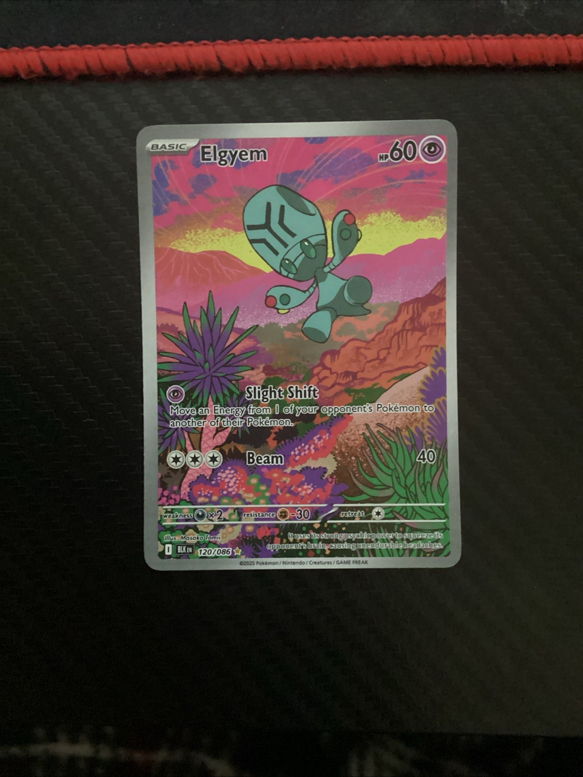 Pokemon TCG Elgyem Card Illustration Rare Sv: Black Bolt 120/086 NM Condition