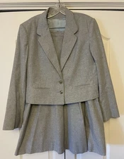 Kay Warner Blue Suit Jacket and Skirt Set Size 16