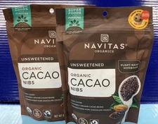 2X Navitas Organics Cacao Nibs Organic, Non-GMO, Unsweetened 8 Oz Ex 5/26 L