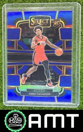 Amen Thompson RC 2023-24 Panini Select Blue Prizm Houston Rockets #96 Concourse