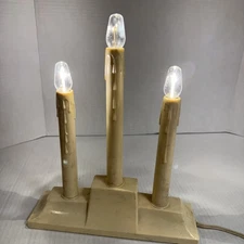 Vintage Christmas 3 Candle Drip Lights Electric Candolier Clear Bulbs Window