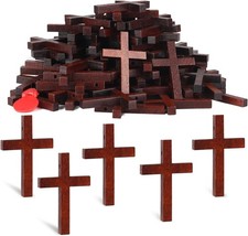 Srefaka 72 Pcs Mini Wooden Crosses - Bulk Pack for Crafts, Easter  Christmas Gi