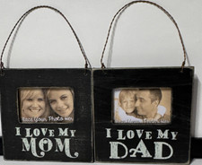 Kohl's Black Mini Hanging Picture Frame Set 'I Love My Mom Dad' Rustic Matte