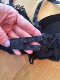 La Perla Bra Black Luxury Stretch Leavers Lace Size 36B