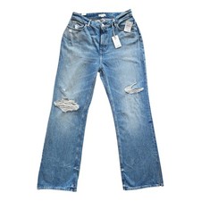 Good American Khloe Super High-Rise Jeans 12/31 Distressed Split Hem NWT 188