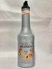 Monin Peach Fruit Mix Puree 1L – 50% Real Peach, Vegan, Natural Flavours,
