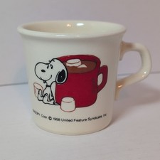 1958 Schultz Snoopy Coffee Mug Taylor International Hot Chocolate Cup Joe Cool 