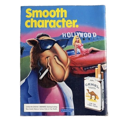Joe Camel Lights Cigarettes Print Ad Hollywood Smooth Character Smoking 1980s