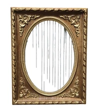 Vintage IIC Picture Frame 1970’s Gold Ornate Acrylic Carved 5x7 Photo Glass