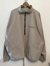 Mens XXL 2XL Fear of God Essentials Half Zip Track Jacket Windbreaker Beige