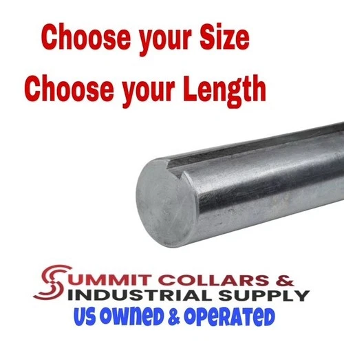 Round Keyed Shaft 1/2",5/8", 3/4", 7/8", 1", 1-1/4", 1-1/2" You Choose