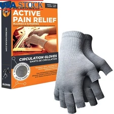 Fingerless Circulation Gloves Arthritis Pain Relief Compression Therapy Support