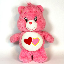 Care Bears Love-a-Lot Bear Plush 12" Pink Hearts Stuffed Animal Just Play 2016