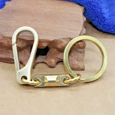 Handmade Brass Keychains Belt Clip Wallet Bag Car Keyrings Key Chain Holder Gift