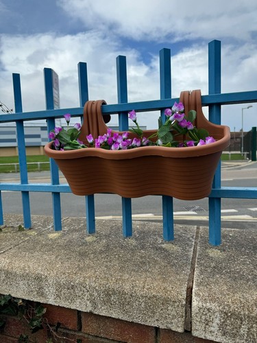 Großer hängender Pflanzgefäß Pflanzgefäße Trog Gartenzaun Balkongeländer Blumentopf - Bild 6 von 70