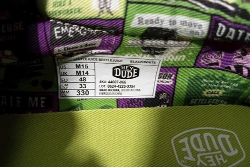 Hey Dude Beetlejuice Beetlejuice Shoes Size M15 - Picture 5 of 6