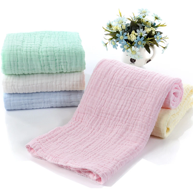 Colcha recém-nascida puro algodão seis camadas gaze jogar bebê toalha de banho cobertores infantis - Imagem 2 de 4