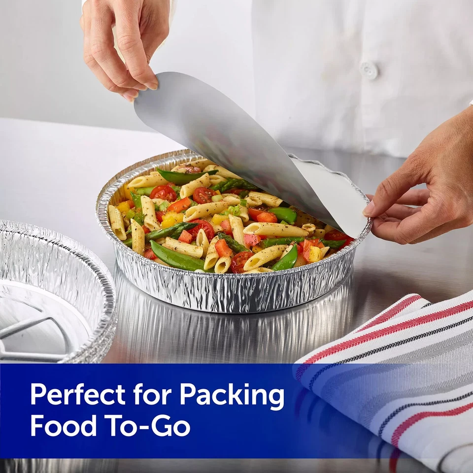 Contenedores redondos para llevar Reynolds de 9" con tapas, 20 ct. Foto 2 de 4