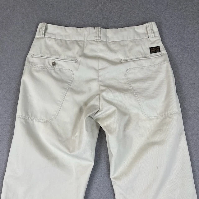 Pantalones G-Star Raw Para Hombre 34x32 Marfil Pierna Ancha Atajo Alcatraz Elwood Hip Hop Foto 4 de 4
