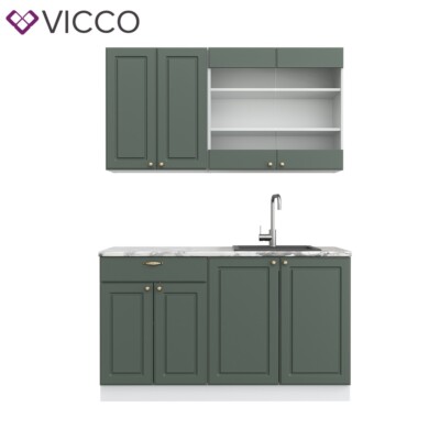 Vicco Cuisine Fame-Line, Chêne Vert et Or/chêne doré, 140cm sans PT