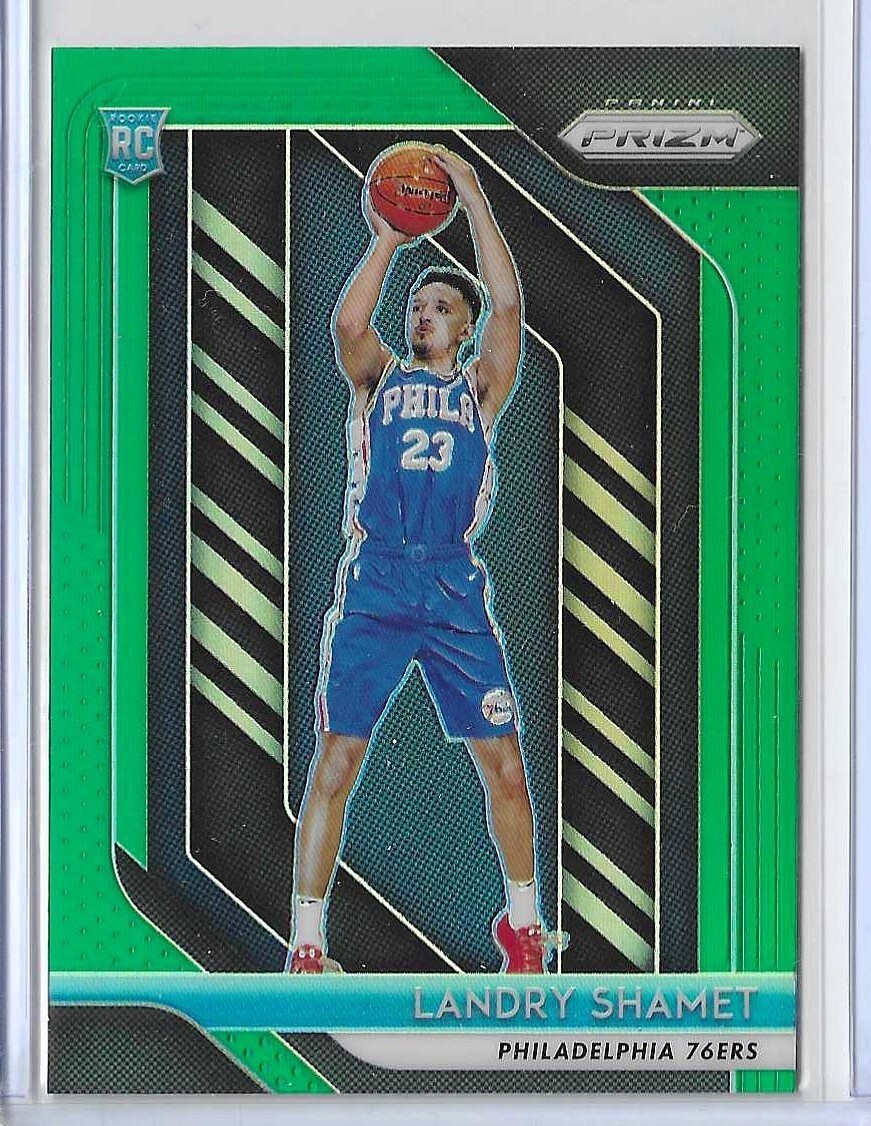2018-19 Panini Prizm Landry Shamet Green Prizm Rookie #199 Philadelphia 76ers RC