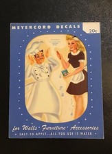 Vintage French Maid/Chef MEYERCORD DECALS for Walls, Furniture=Apply with Water 