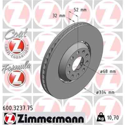 2x ZIMMERMANN Formula Z Bremsscheibe 600.3237.75