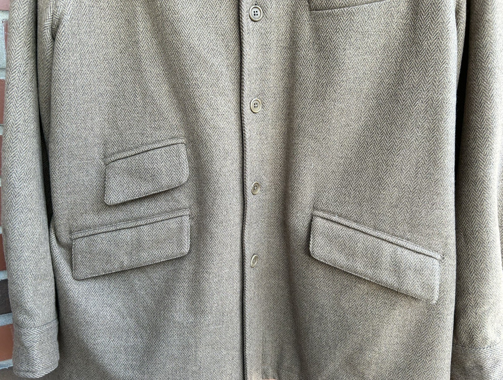 Faconnable  Mens Herringbone Shacket Button Front… - image 2