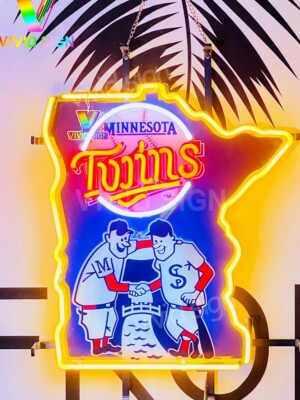 #ad Minnesota Twins City Logo Neon Light Sign Lamp 17quot;x16quot; With HD Vivid Printing $126.09