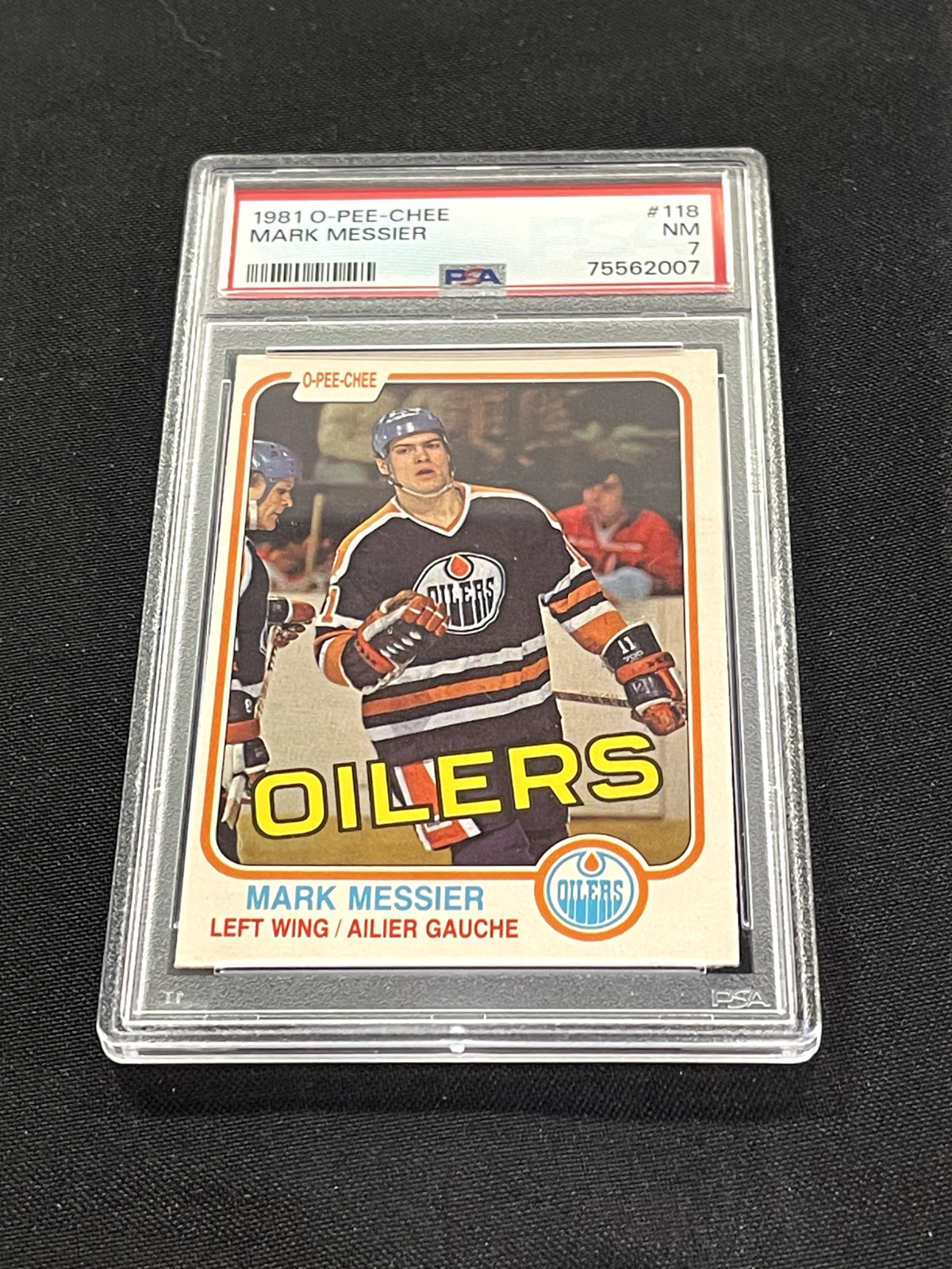 Card 1981-82 O-Pee-Chee Mark Messier #118 Hockey PSA 7 NHL Edmonton Oilers